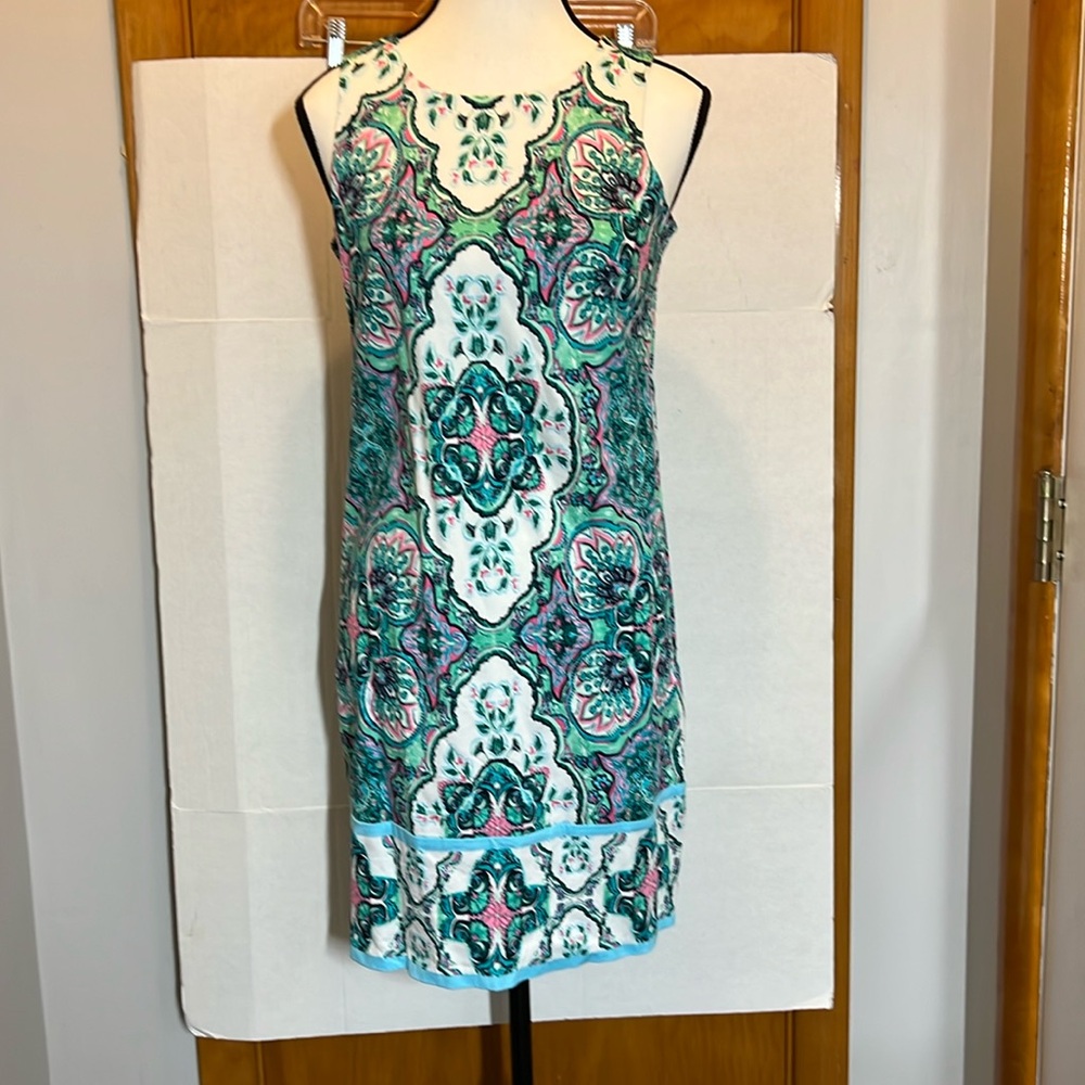 London Times Floral burst print shift Dress US 2